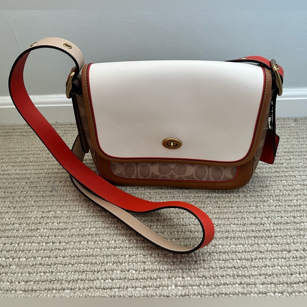 NEW Coach Signature C Colorblock Leather Rambler Crossbody, NWOT.